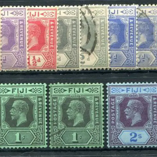 Fiji 1922/29 ¼d to 5/- with script wmk. MLH plus a ...