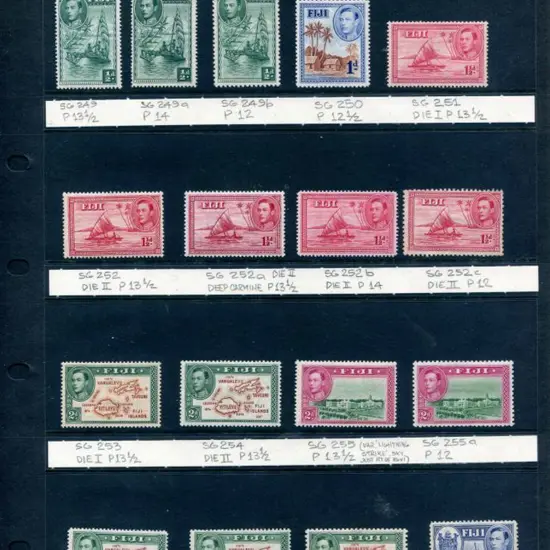 Fiji 1938/55 ½d to £1 KGVI pictorials with various ...