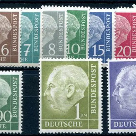 Germany-West 1954/60 Pres Heuss set of 20 to 3DM. ...