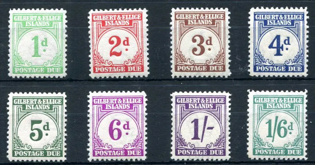 Gilbert & Ellice Is 1940 Postage Dues set of 8 to ... Image 1++