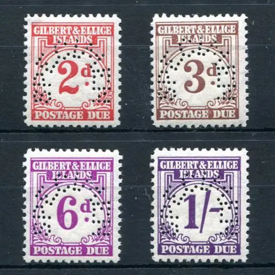 Gilbert & Ellice Is 1940 Postage Dues perfined ...