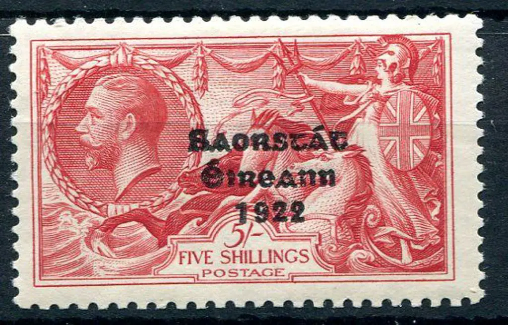 Ireland 1934 5/- bright rose re-engraved Seahorse. ... Image 1++