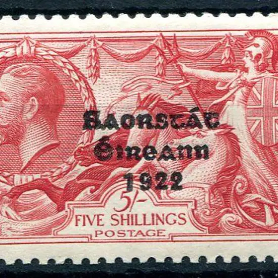 Ireland 1934 5/- bright rose re-engraved Seahorse. ...