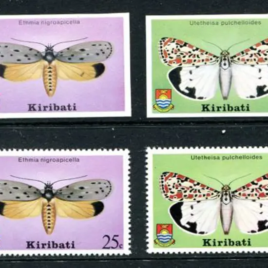 Kiribati 1980 Moths set of 4 trial proof on ...
