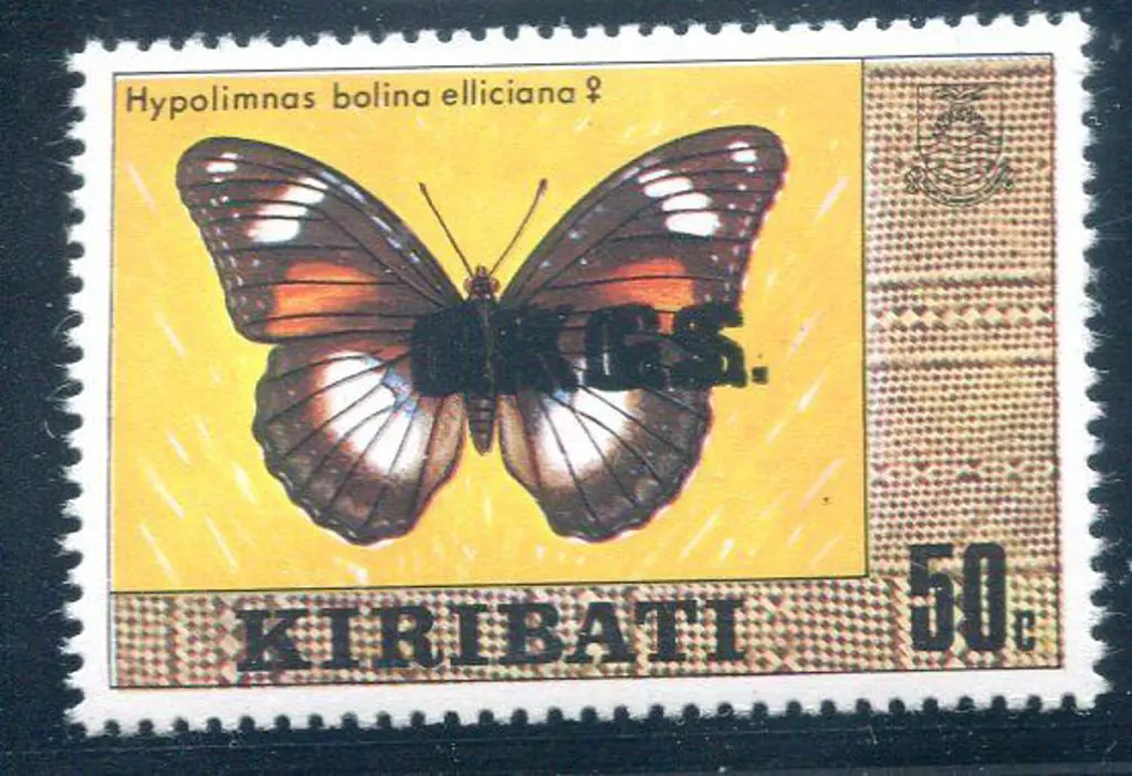 Kiribati 1981 50¢ butterfly Official with OKGS ... Image 1++