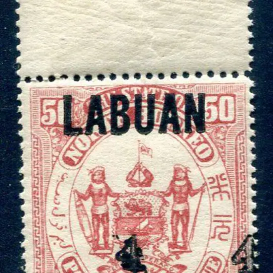Labuan 1904 "LABUAN 4 cents" overprint on 50c Arms ...