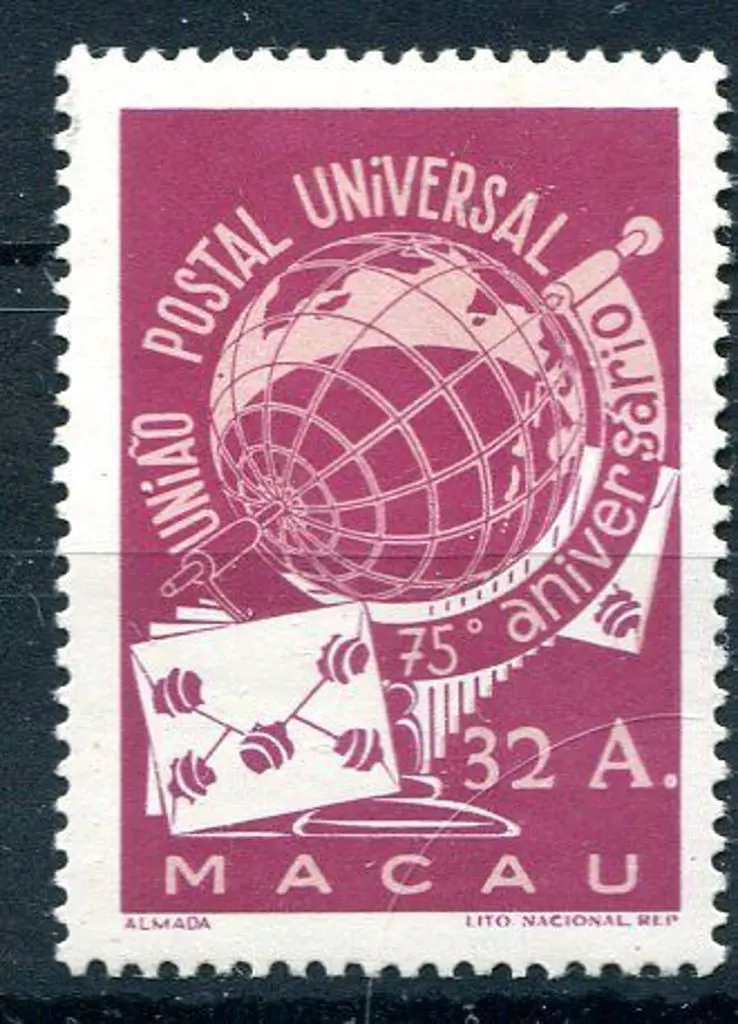Macau 1949 32a UPU. MUH but dull gum from removal ... Image 1++