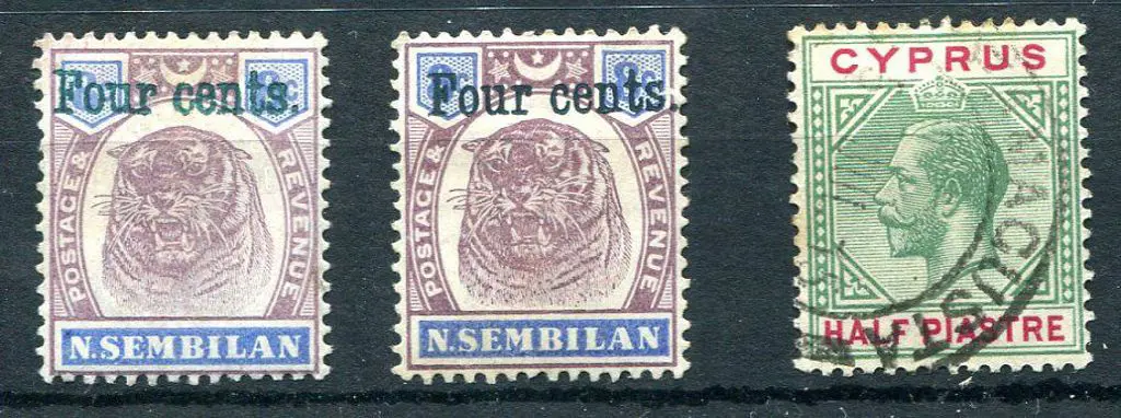 Malaya-Negri Sembilan 1898/1900 "Four Cents" on 8¢ ... Image 1++
