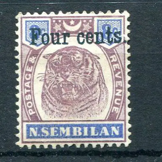 Malaya-Negri Sembilan 1898/1900 "Four Cents" on 8¢ ...