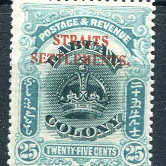 Malaya-Strait Settlements 1906/07 25c Labuan ...