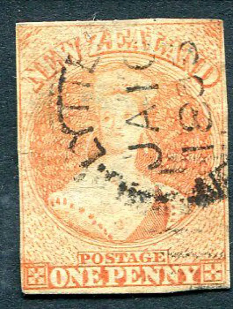 New Zealand 1857/63 1d dull orange no wmk. Fine ... Image 1++