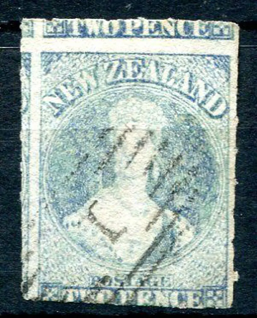 New Zealand 1862/64 2d milky blue with large star ... Image 1++
