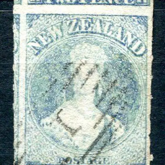 New Zealand 1862/64 2d milky blue with large star ...