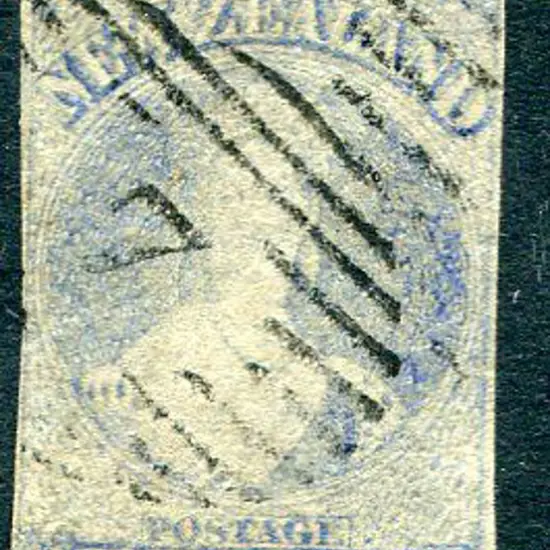 New Zealand 1862/63 2d pale ultramarine imperf on ...