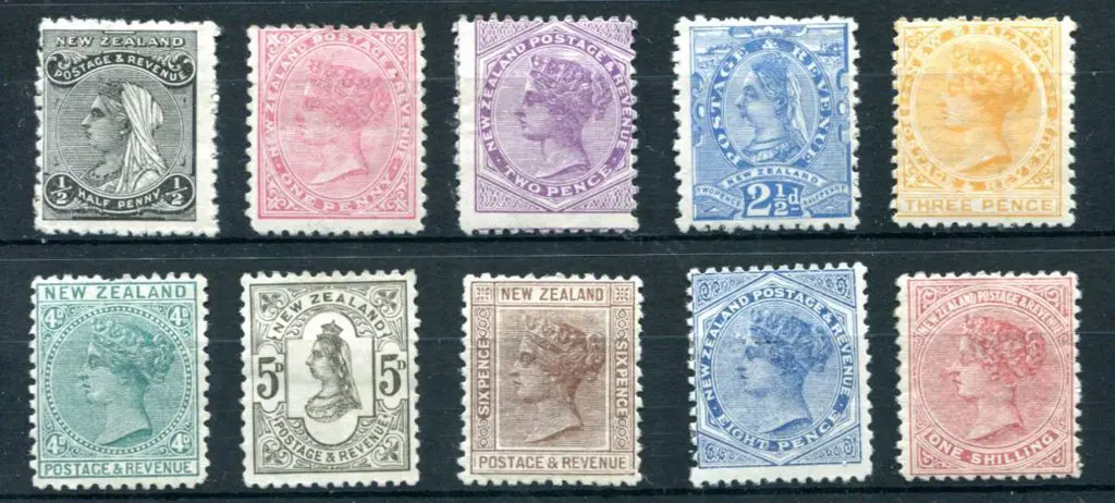 New Zealand 1882/1900 2nd sideface set perf. ... Image 1++