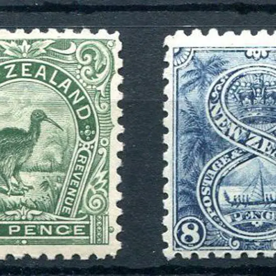 New Zealand 1899/1903 6d deep green & 8d Prussian ...