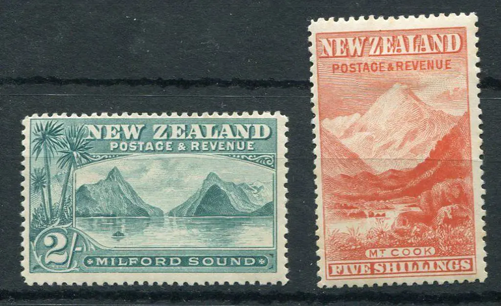 New Zealand 1902 2/- blue green & 5/- deep red ... Image 1++