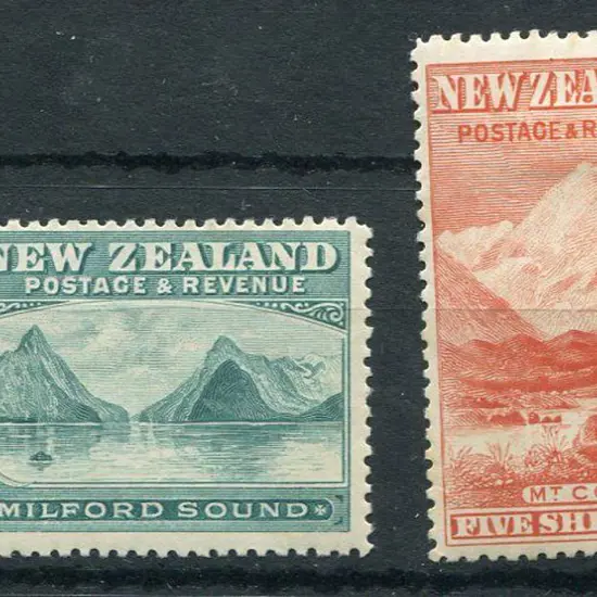 New Zealand 1902 2/- blue green & 5/- deep red ...