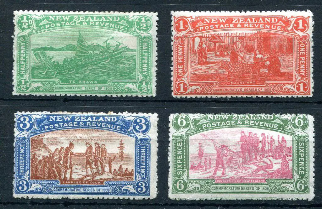 New Zealand 1907 Christchurch Int Exhib set of 4. ... Image 1++