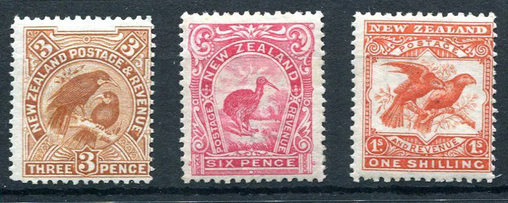 New Zealand 1907/08 3d, 6d & 1/- "reduced size" ... Image 1++