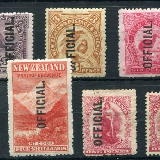 New Zealand 1907/11 Officials simplified set of 8 ...