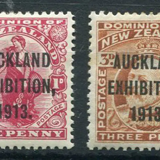 New Zealand 1913 "Auckland Exhibition 1913" set of ...