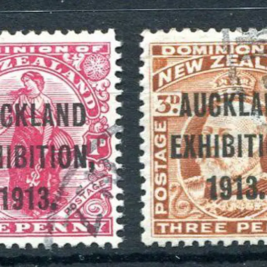 New Zealand 1913 "Auckland Exhibition 1913" set of ...