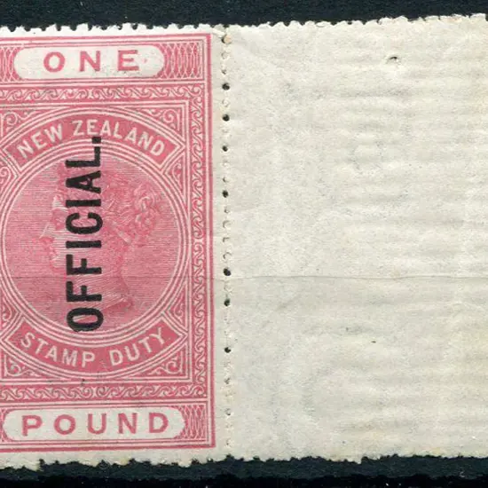 New Zealand 1913/25 £1 QV Official. Fine MUH right ...