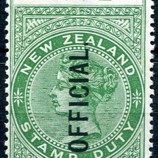 New Zealand 1913/25 5/- QV Postal Fiscal ovptd ...