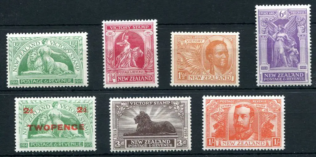 New Zealand 1920 Victory set of 6 plus 1922 ... Image 1++