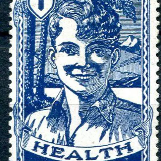 New Zealand 1931 2d blue "Smiling Boys" Health ...