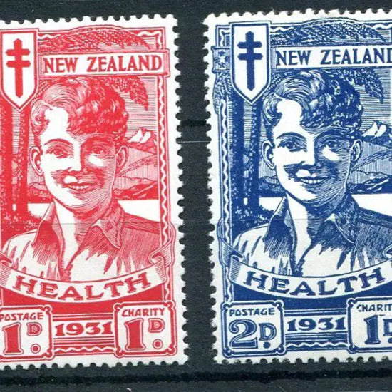 New Zealand 1931 Health "Smiling Boys" pair fresh ...