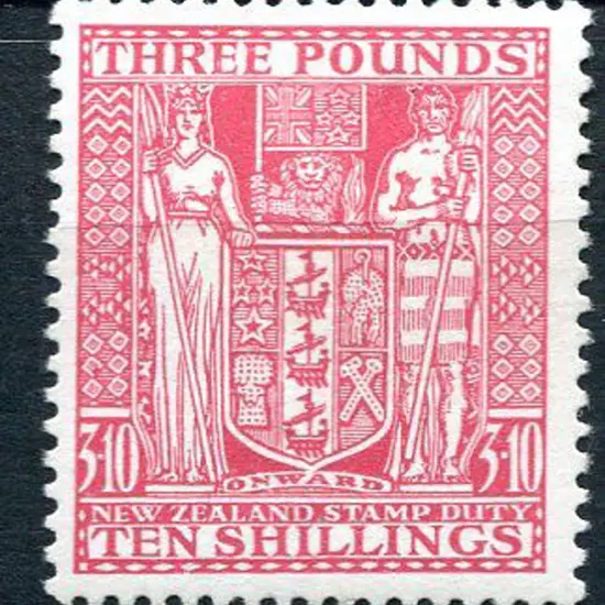 New Zealand 1931/40 £3/10/- rose Arms. Fine MLH. A ...