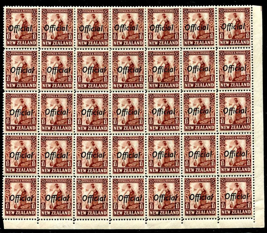 New Zealand 1936/61 1½d red-brown single wmk, ... Image 1++