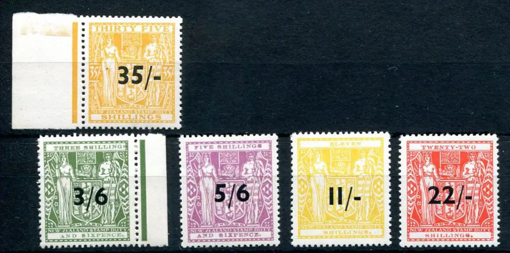 New Zealand 1939/40 Arms surcharges with 35/- ... Image 1++