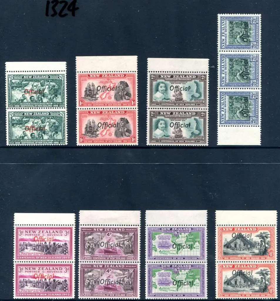 New Zealand 1940 Centennial ovptd "Official" set ... Image 1++