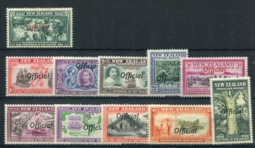 New Zealand 1940 Centennial set of 11 with ... Image 1++