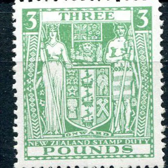New Zealand 1940/58 £3 green Arms with wmk ...