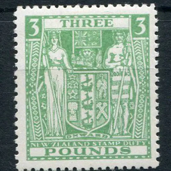 New Zealand 1940/58 £3 green Arms. MVLH SG F208, ...