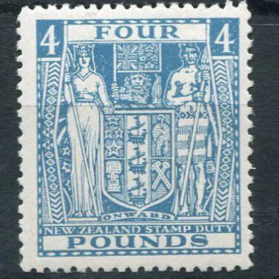 New Zealand 1940/58 £4 light blue Arms. Fresh MLH. ...