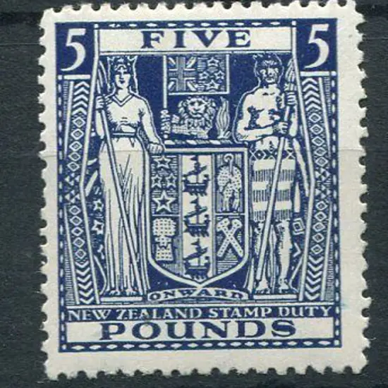 New Zealand 1940/58 £5 indigo blue Arms with wmk ...