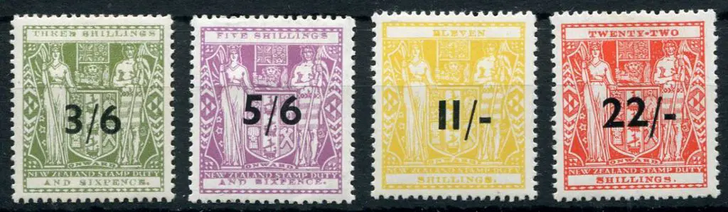 New Zealand 1940/58 3/6d (seriffed) to 22/- set of ... Image 1++