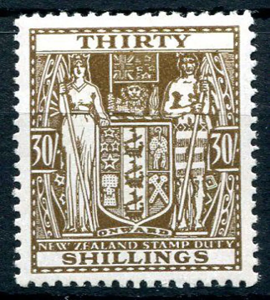 New Zealand 1940/58 30/- brown Arms. MUH. SG F205, ... Image 1++