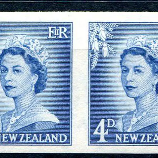 New Zealand 1955/59 4d blue QEII "large figures" ...