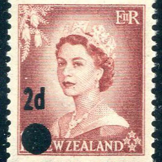 New Zealand 1958 2d on 1½d "stars" error of ...