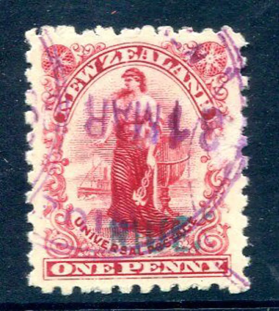 New Zealand-Niue 1902 1d Universal with "Niue" ... Image 1++