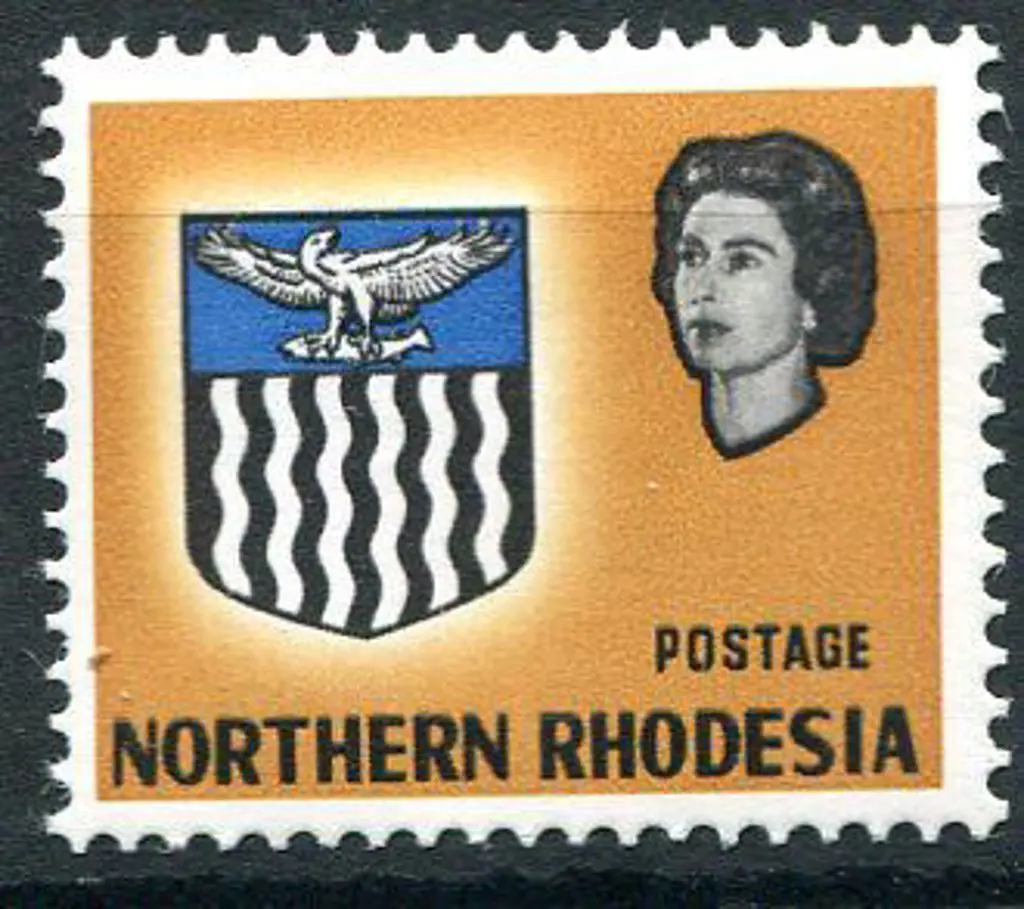 Northern Rhodesia 1963 9d yellow-brown Arms with ... Image 1++