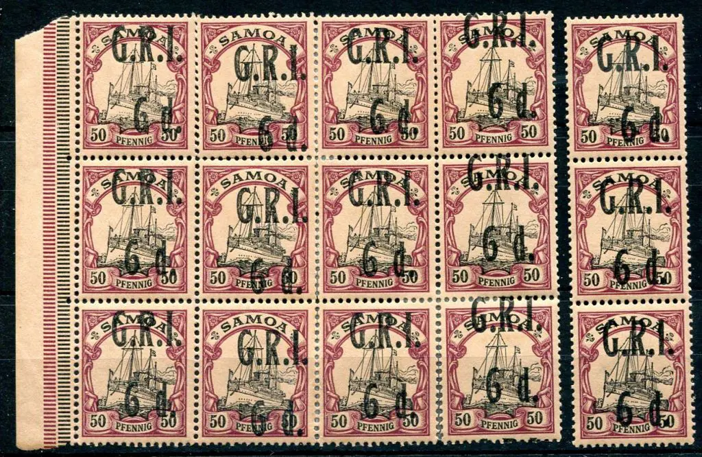 Samoa 1914 50pf German Colonial issue overprinted ... Image 1++