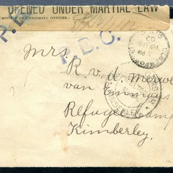 South Africa 1902 (15th Jan) stampless mourning ...