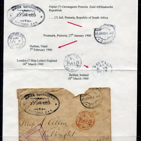 South Africa-Boer War 1900 (27th Jan) Censored ...